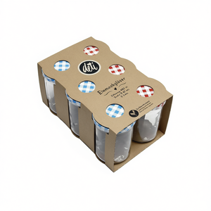 Bocaux de conserve Deti 460 ml, lot de 6 avec couvercles à carreaux pour la mise en conserve à domicile - Product Image 2