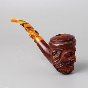 Pipe à tabac en bois faite à la main en forme de vieil homme avec embout buccal - Product Image 2