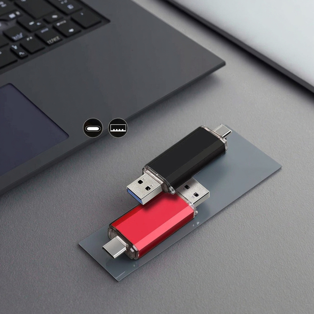 Wholesale OTG Dual-drive USB3.0 Type-C Flash Drive Metal Material Customizable High-speed 8GB-128GB USB U Disk