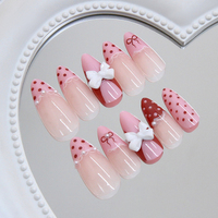 Faux ongles de salon, style français 3D, motifs de luxe pré-dessinés, couverture complète, capsules artificielles, fournisseur en gros, ongles à presser