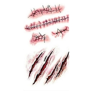 Pegatinas de Tatuajes Realistas de Halloween, Heridas de Sangre, Arte Corporal Temporal, Decoración Económica para Halloween - Product Image 2