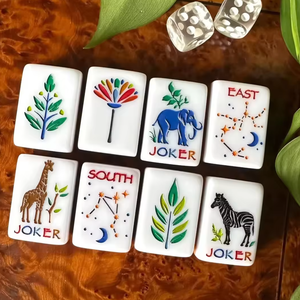 Tuiles Mystical Menagerie Zebra Panda Mahjong Américain – Tuiles de Mahjong en Acrylique Écologiques de Luxe à 2 Niveaux pour le Divertissement - Product Image 3