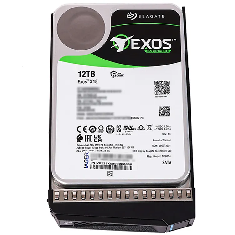 Exos X18 7200 tr/min 3.5 pouces Enterprise SATA 6 Gb/s 256 Mo Cache Disque dur serveur HDD 12 To HDD