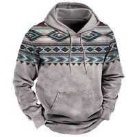 Sweat à capuche décontracté pour homme, imprimé numérique 3D, style streetwear, avec poche kangourou