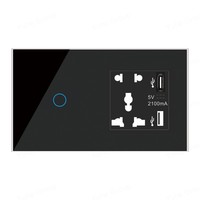 Interrupteur intelligent à écran tactile Smart Life 10A, matériau PC, IP27, prise murale 2 voies 86x86mm, durable, produit domotique EWeLink