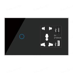 Interruptor Inteligente con Panel Táctil para Smart Life, Material de PC, IP27, Enchufe de Pared Doble, Producto para Hogar Inteligente - Product Image 5