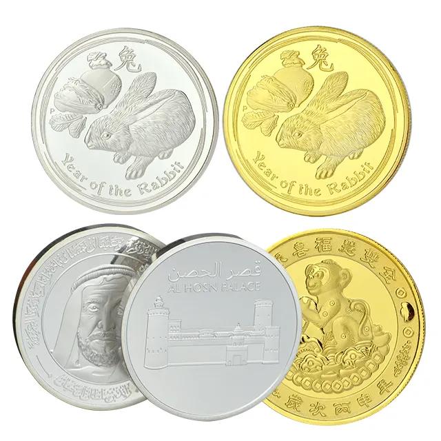 Estampado 3D Moneda de recuerdo cromo brillante efecto espejo Chapado en aceite Moneda de token de acuñación moneda personalizada Metal desafío oro plata moneda