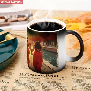 Mug en céramique noir givré 11oz, tasse magique changeant de couleur à la chaleur pour boissons chaudes - Product Image 5