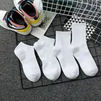 White Socks Socks Plain White Socks Wholesale Embroidery Custom Logo Athletic 100% Cotton Bulk Plain White Men Sport Crew Socks