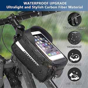 Custom Waterproof Mountain <b>Bicycle</b> <b>Frame</b> Bag Front Top Tube Cycling Pockets 21x9x10.5cm Lightweight 0.1kg Multi-color in Trend - Product Image 2