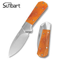 Couteau pliant DIY en acier inoxydable Aus-8 D2, le plus vendu, fait main, haut de gamme, manche en os de vache, pointe tombante, pour camping en extérieur, OEM