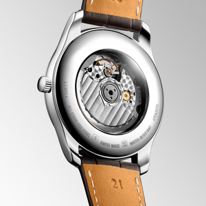 Montre classique automatique pour homme avec bracelet en cuir et index des heures sertis de diamants Longinesing - Product Image 5