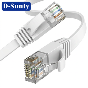Câbles réseau LAN Cat6 noirs haute vitesse, conducteur BC 32AWG, PVC UTP RJ45 8P8C, cordon de raccordement Ethernet, câble plat de communication - Product Image 5