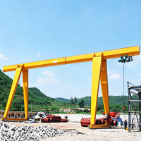 Grue portique monopoutre à rail pour manutention de matériaux, intérieur/extérieur, fabriquée en Chine, avec palan, capacités 3T, 5T, 10T, 20T