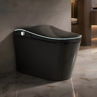 Toilette intelligente de luxe avec ouverture automatique du couvercle, siège chauffant, sécheur d'air, lumière nocturne LED, bidet intelligent pour la maison