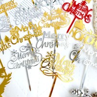 Großhandel INS-Style Weihnachtsdekoration Acryl Cake Topper Weihnachtskuchen-Dekoration Partyzubehör