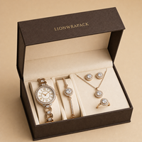 Coffret Cadeau Personnalisé LionwrapacK en PU pour Montres et Bijoux – Boîte à Rabat pour Montres de Couple, Bagues, Colliers et Bracelets