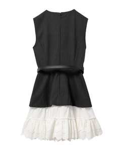 Sweet Solid Ruffled Breathable Lace Vest-Dress with Digital <b>Printing</b> for Summer - Product Image 6