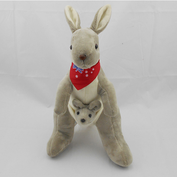 CE Certified Kangaroo Stuffed Plush Toy with Baby, Eco-Friendly PP