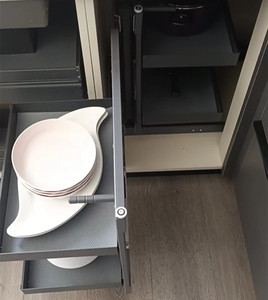 Goldmine blind corner cabinet organizer 2 strati estraibili cassetti ciechi angolari magic cassettiera per armadio da cucina - Product Image 4