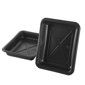 使い捨てフードトレイブリスター加工プラスチック210*180 * 35mmブラックフードパッキングプラスチックフィッシュコンテナプラスチックチキンフィードトレイ - Product Image 1