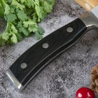Couteau de cuisine ergonomique en acier, ustensile de cuisine 8 pouces 3cr13 en acier inoxydable, manche en bois de Pakka, couteau de Chef de cuisine
