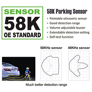 حساسات ركن للمركبات الكبيرة مع إنذار صوتي، مقاومة للماء بمعيار IP67، 4 حساسات لا تحتاج إلى حفر - Product Image 2