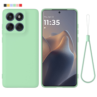 Notorola Edge 70 / Moto X70 Air 5G Warna Solid Silikon Cair Tahan Guncangan Pelindung Penuh Tanpa Penyangga Casing Ponsel (Hijau)