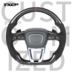 Volante de Fibra de Carbono Compatible con <span class=keywords><strong>Audi</strong></span> Q3 Q5 Q7 Q8 Q5L Q7L RSQ7 QSQ5 RSQ8 RSQ3 SQ5 A1 A3 <span class=keywords><strong>A4</strong></span> A5 A6 A7 A8 B9 B8.5 B8 R8 TT S6 S7 - Product Image 1