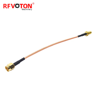 RG316 RF pigtail SMA macho a SMA hembra mamparo tuerca Jack conector baja pérdida coaxial Coaxial WLAN red RF antena Cable