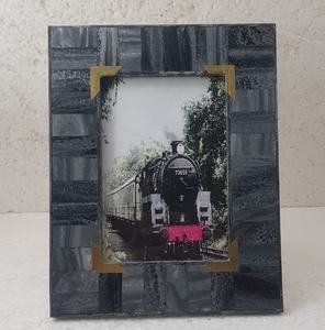 Grey Resin Brass Inlay Photo <b>Frame</b> - Product Image 2