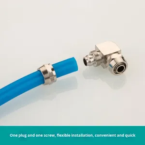 Khuỷu tay xoắn nhanh hai đầu đường kính bằng nhau khớp nối mông góc phải PV 90 độ <span class=keywords><strong>PU</strong></span>/PTFE/ống khí hình lục giác đầu nam kết nối - Product Image 3