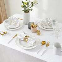 Serviettes carrées de luxe faites à la main en satin double épais et écologiques pour hôtels, restaurants, maisons et jardins
