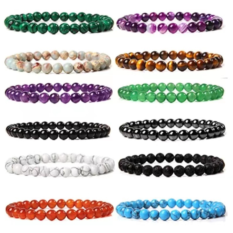 Verstellbares Chakra Armband Handgemachtes Meer-Sediment-Armband – 4mm Naturstein-Perlen Für Heilung, Yoga & Reiki Aqua Beads