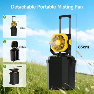Nouveau ventilateur pulvérisateur portable 30000mAh avec réservoir d'eau de 15 litres - Ventilateur de camping rechargeable à LED pour le refroidissement - Product Image 3