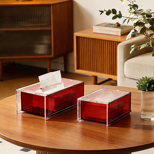 Akrilik Mendil Kutusu, Çok Renkli Akrilik Mendil Dağıtıcısı Tezgah Üstü Dikdörtgen Peçete Saklama Kutusu - Product Image 4