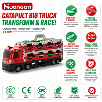 Set Truk Mainan Mobil KZHM, Trek Ejeksi Lipat, Truk Gesek Mini Model Diecast untuk Anak-anak, Mainan Laris Grosir Camion
