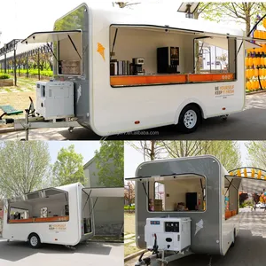 Mobile Salon Food Truck Green Hot Dog Stand Mobile Kitchen Ice Cream Kiosk Hot Dog Cart With Grill And Deep Fryer Food Trailer