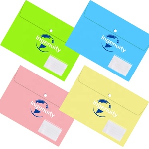 Tùy Chỉnh In Nhựa PP A4 A6 Trong Suốt Phong Bì Túi Ví Thư Mục Trường Học Tài Liệu Rõ Ràng Tập Tin Túi Với Snap Nút - Product Image 1