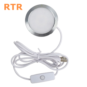 Vòng siêu mỏng dẫn ánh sáng cơ sở USB 5V 12 dưới ánh sáng nội các dẫn Puck ánh sáng ấm trắng RGB màu cho đồ chơi thủy tinh figurine 3D mô hình - Product Image 2