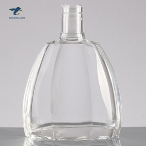 Precio de fábrica estándar americano de cristal de botella de vidrio transparente botella de Brandy con tapa - Product Image 1