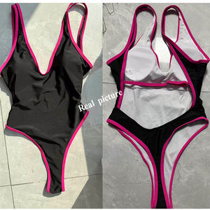 <span class=keywords><strong>Maillot</strong></span> <span class=keywords><strong>de</strong></span> <span class=keywords><strong>bain</strong></span> une pièce pour femmes et jeunes filles, coupe haute, avec liseré, style bikini, avec string sexy, body amincissant, respirant, tenue <span class=keywords><strong>de</strong></span> plage - Product Image 6