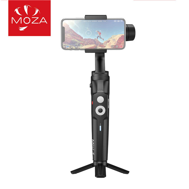 Extendable New MOZA Mini-S Gimbal Stabilizer Foldable 3-Axis Smartphone Gimbal Quick Platback One-Button Zoom Chinese Version