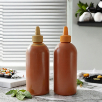 Bouteille en plastique souple au toucher mat avec bouchon à vis, conteneur personnalisé pour le stockage de chocolat, de beurre de cacahuète et de sauce