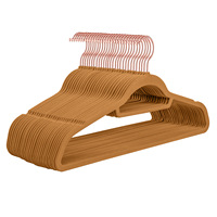 Cintre en velours épais antidérapant avec crochet doré pour vêtements, conception multifonctionnelle à un seul niveau, gain de place, pour salon (vente en gros)