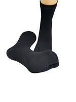 Chaussettes de sport de cyclisme DIBEIREN à deux doigts, confortables, imperméables, tricotées, respirantes, longueur mi-mollet, pour enfants et jeunes, printemps, noir