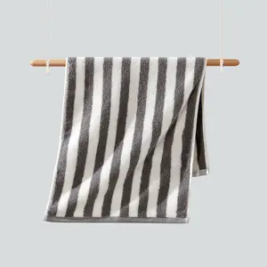 Toalla de playa de baño de mano con cara de baño teñida de hilo de lujo de secado rápido a rayas de algodón 100% de calidad superior personalizada