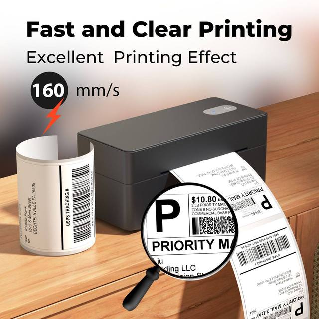 USB for High Resolution Thermal Shipping Label Printer Wireless No Ink
