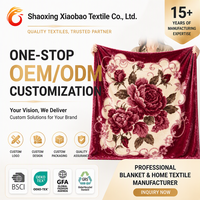 Selimut Sofa bulu flanel cetak bunga kain kustom selimut tempat tidur poliester untuk tidur