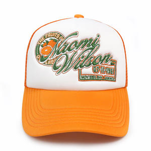 HN0001 di alta qualità Oem ricamo personalizzato logo arancione <span class=keywords><strong>Neon</strong></span> cappello camionista cappelli di schiuma con logo ricamato di alta qualità - Product Image 2